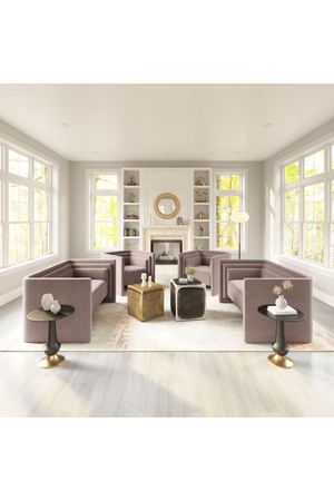   Taupe Velvet Angular Lounge Chair | Oroa.com