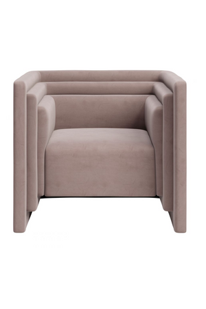   Taupe Velvet Angular Lounge Chair | Oroa.com