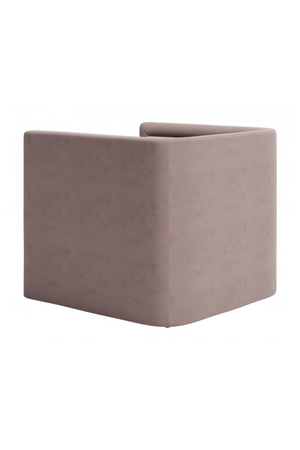   Taupe Velvet Angular Lounge Chair | Oroa.com