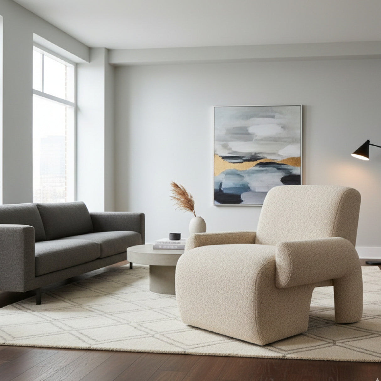   Beige Contemporary Accent Chair | Oroa.com