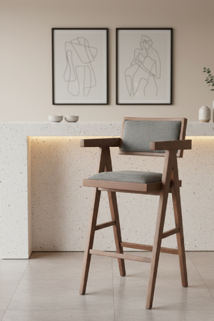   Rubberwood Framed Bar Stools (2) | Oroa.com
