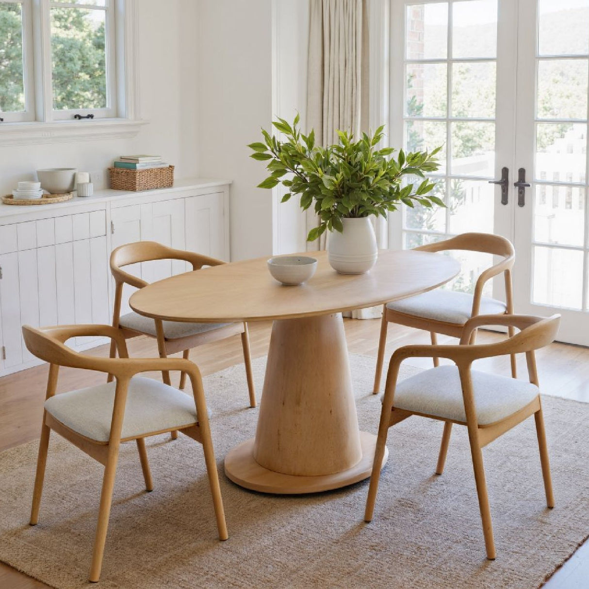   Oval Rubberwood Dining Table | Oroa.com