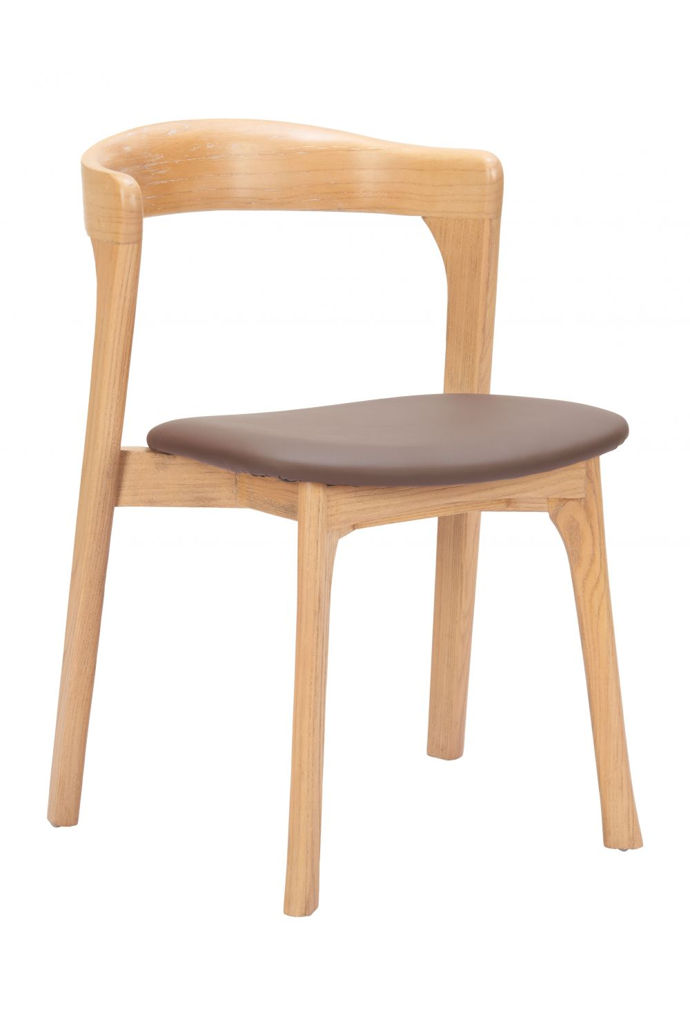   Brown Leather Seat Dining Chairs (2) | Oroa.com