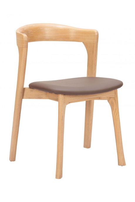   Brown Leather Seat Dining Chairs (2) | Oroa.com