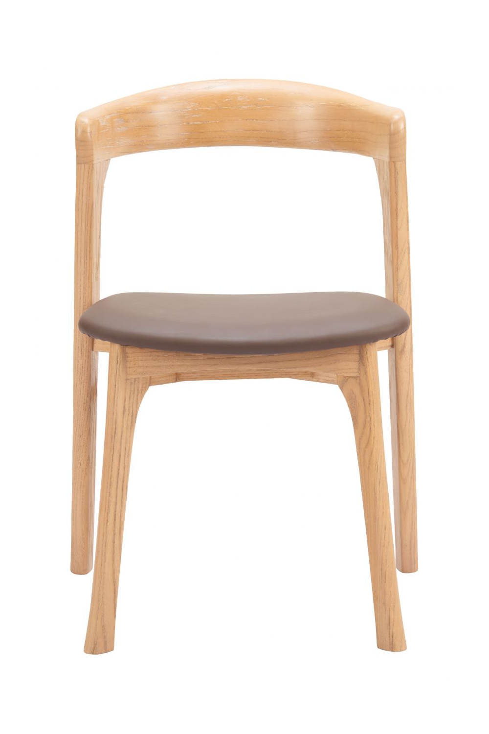   Brown Leather Seat Dining Chairs (2) | Oroa.com