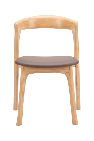   Brown Leather Seat Dining Chairs (2) | Oroa.com