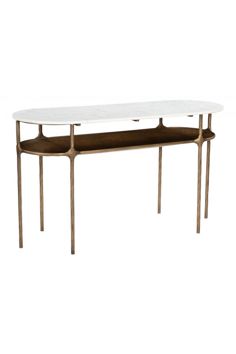   Oval White Marble Console Table | Oroa.com