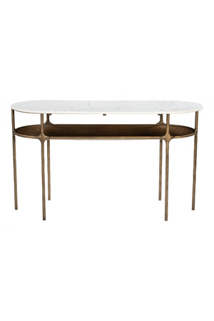   Oval White Marble Console Table | Oroa.com