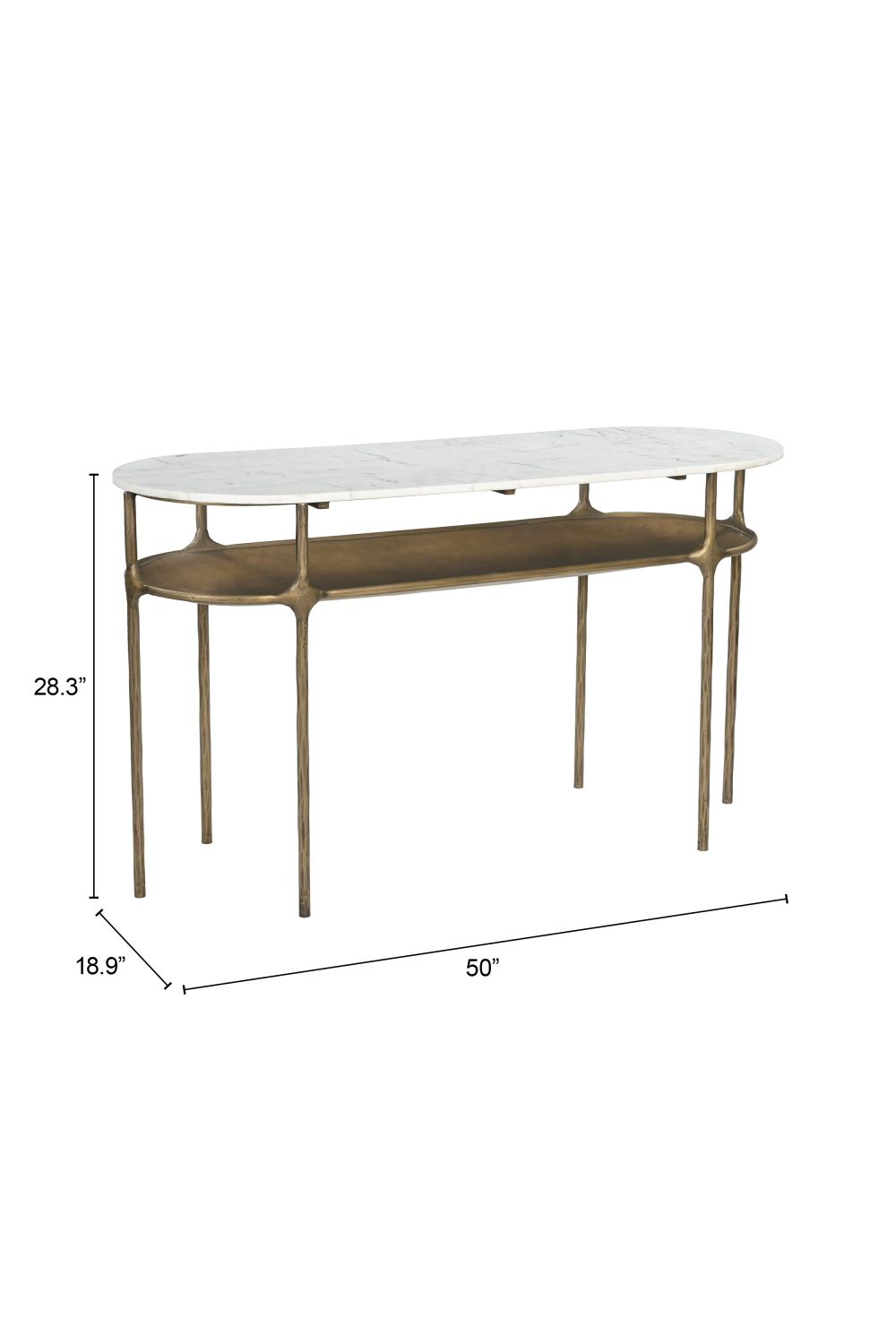   Oval White Marble Console Table | Oroa.com