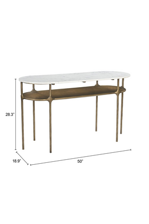   Oval White Marble Console Table | Oroa.com