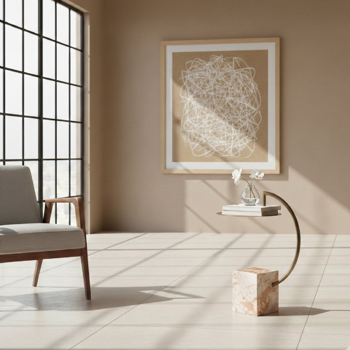   Curved Brass Side Table | Oroa.com