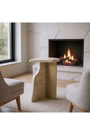   Organic-Shaped Marble Side Table | Oroa.com