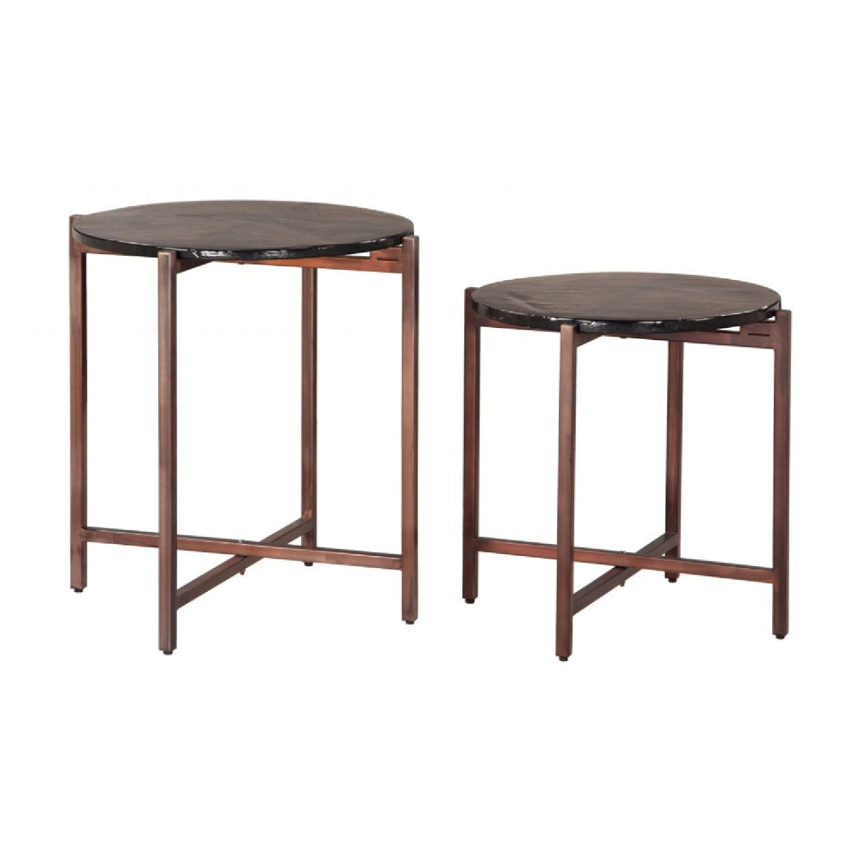   Black Cast Glass Coffee Tabled (2) | Oroa.com