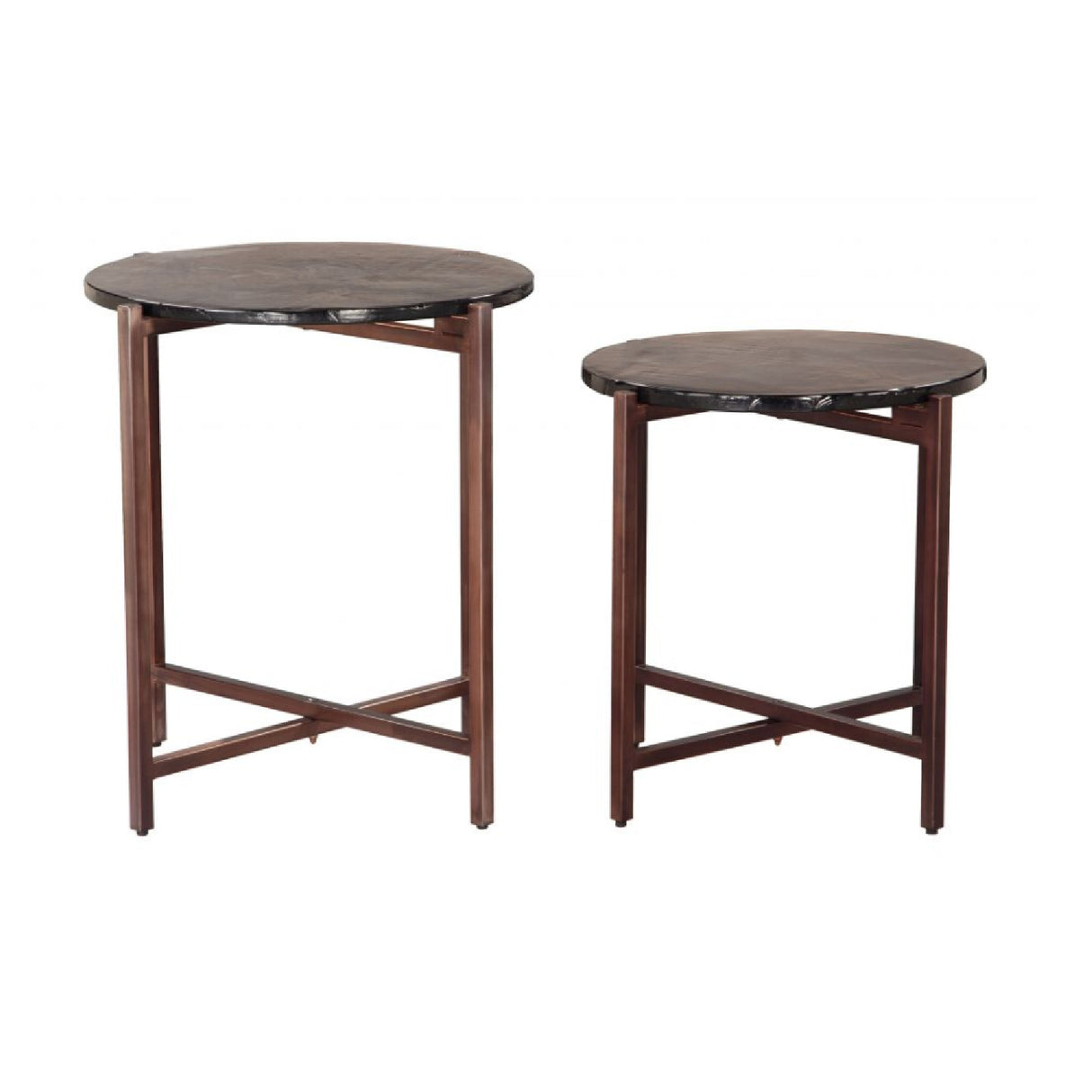   Black Cast Glass Coffee Tabled (2) | Oroa.com