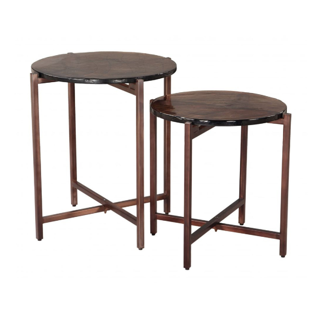   Black Cast Glass Coffee Tabled (2) | Oroa.com