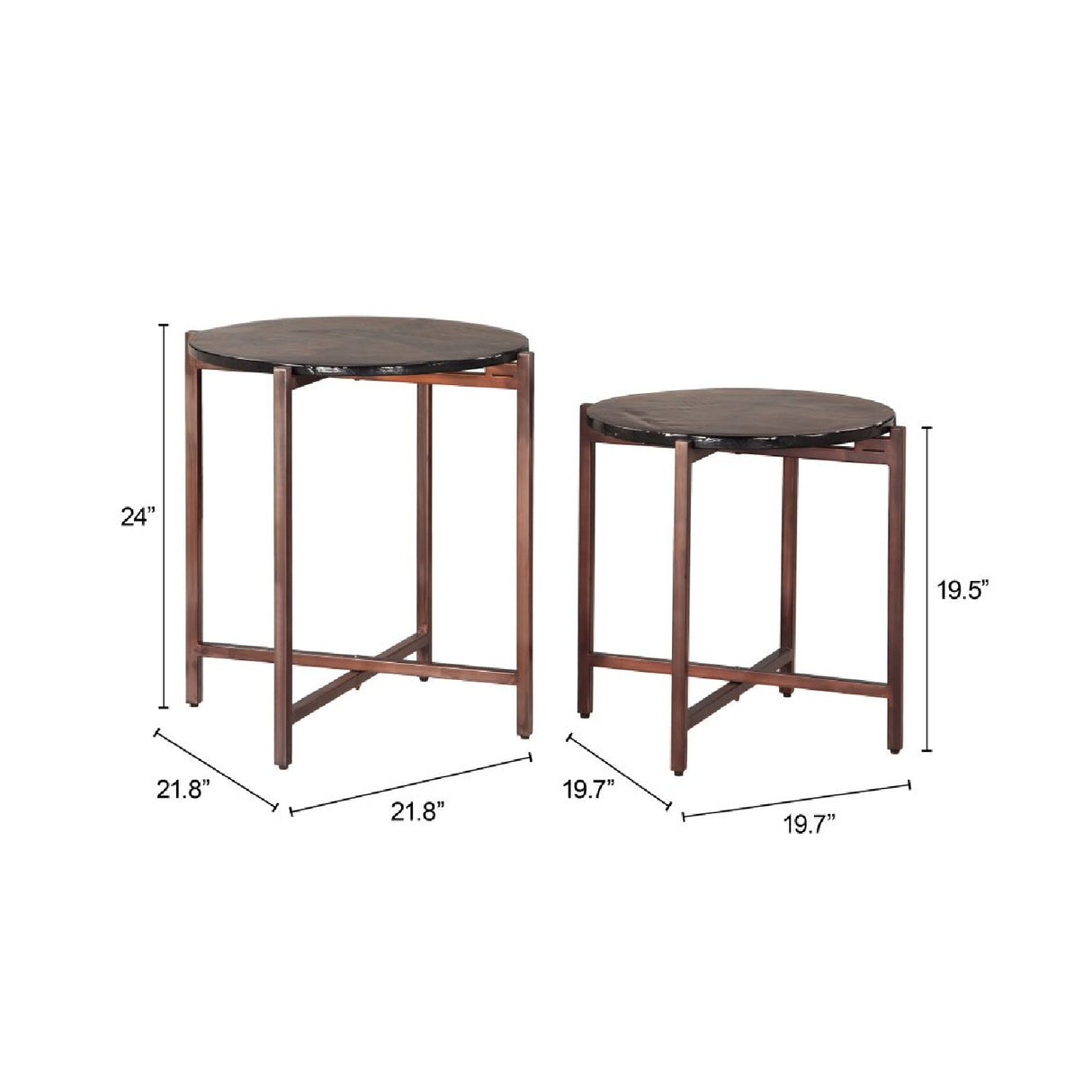   Black Cast Glass Coffee Tabled (2) | Oroa.com