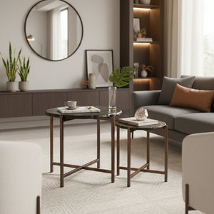   Black Cast Glass Coffee Tabled (2) | Oroa.com