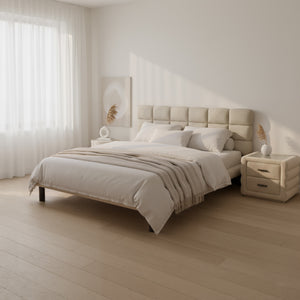   Beige Shearling 2-Drawer Nightstand | Oroa.com