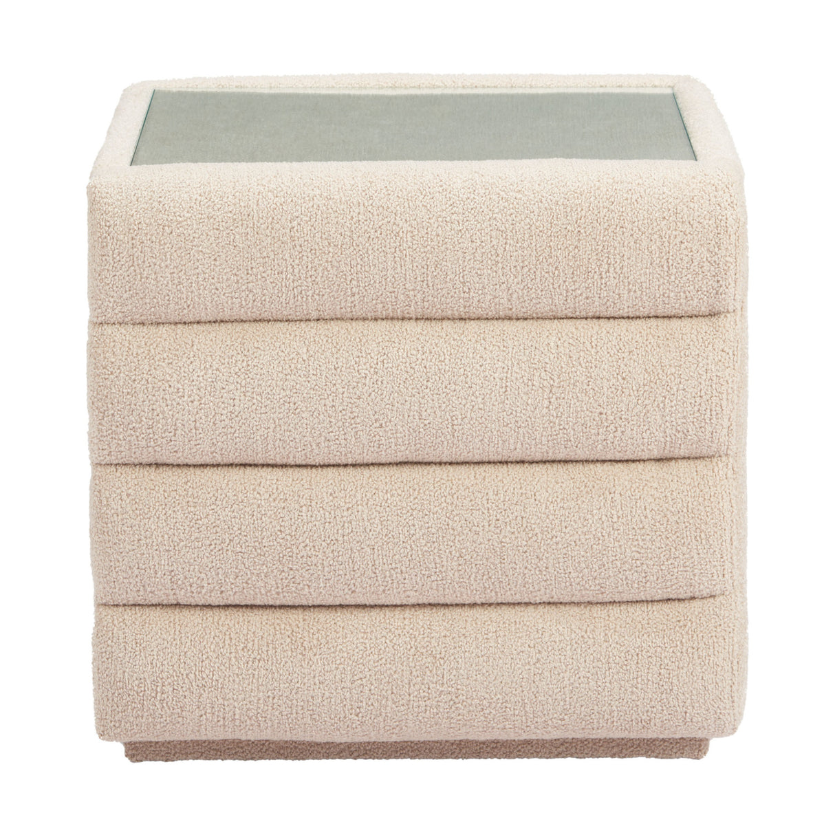   Beige Shearling 2-Drawer Nightstand | Oroa.com
