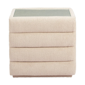   Beige Shearling 2-Drawer Nightstand | Oroa.com