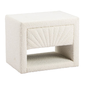   White Fabric 1-Drawer Nightstand | Oroa.com