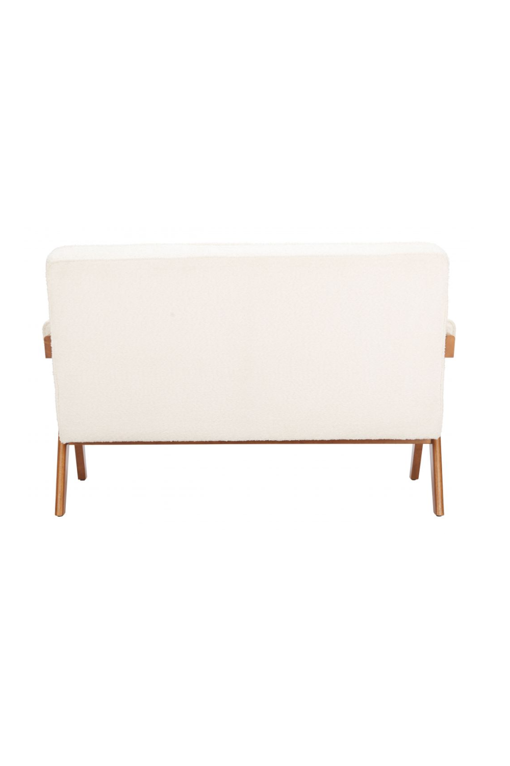   Wood Framed White Loveseat | Oroa.com