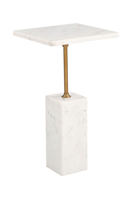   Square White Marble Side Table | Oroa.com