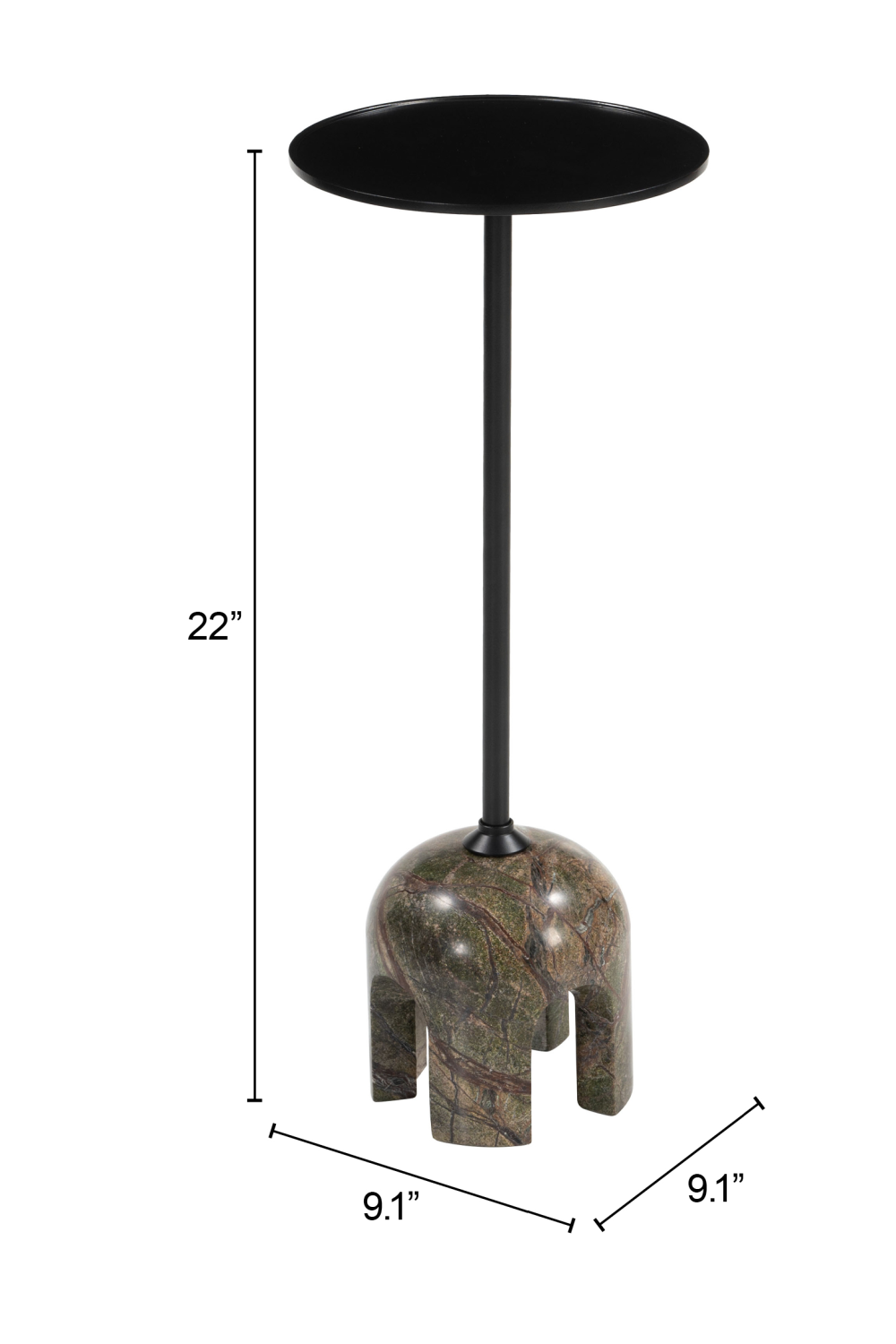   Black Iron Side Table | Oroa.com