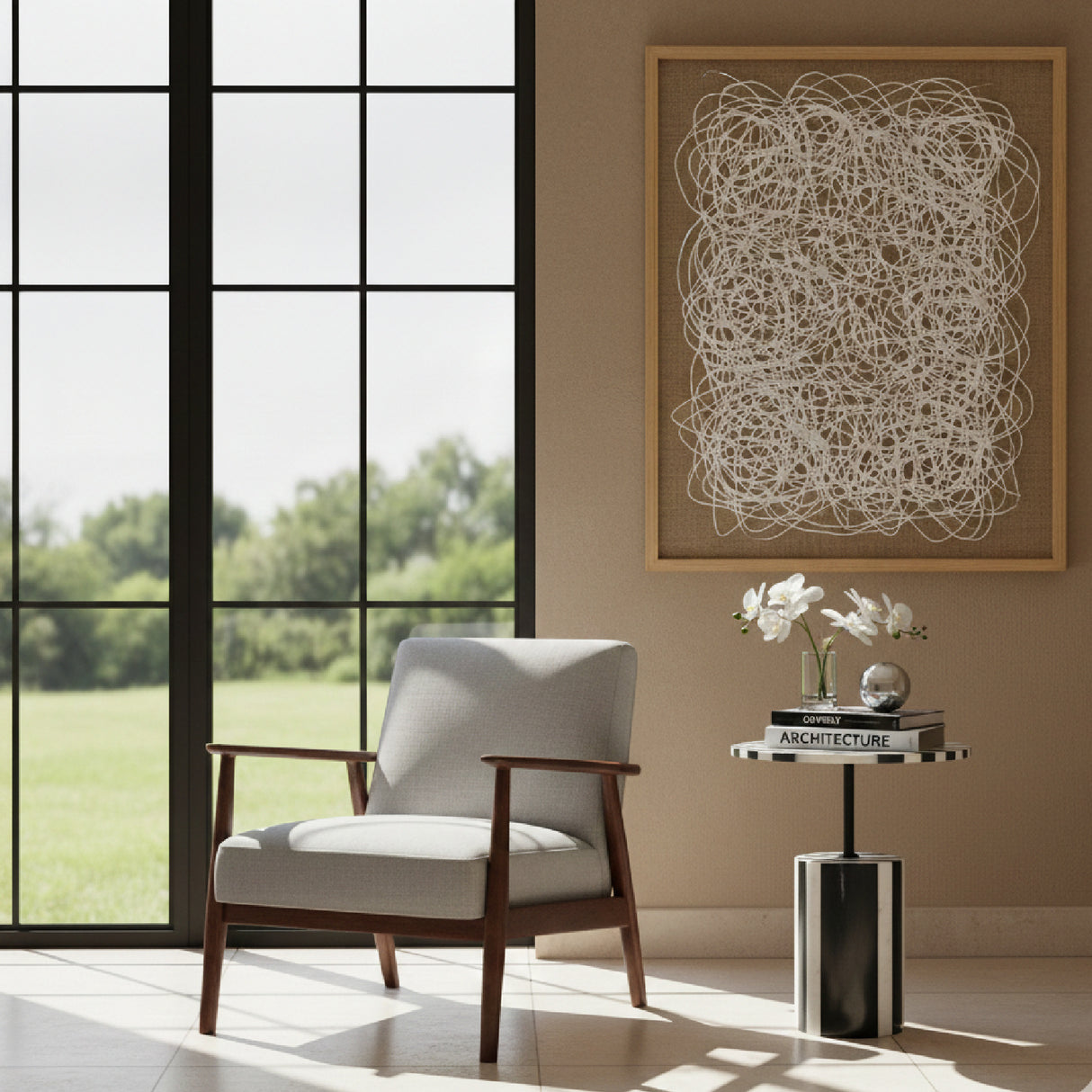   Stripes Marble Side Table | Oroa.com