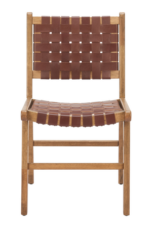   Brown Woven Leather Dining Chair | Oroa.com