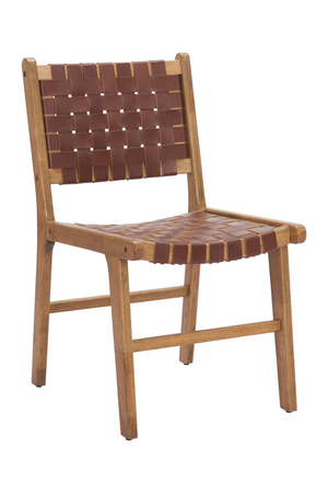   Brown Woven Leather Dining Chair | Oroa.com