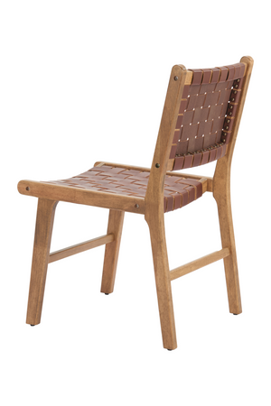   Brown Woven Leather Dining Chair | Oroa.com