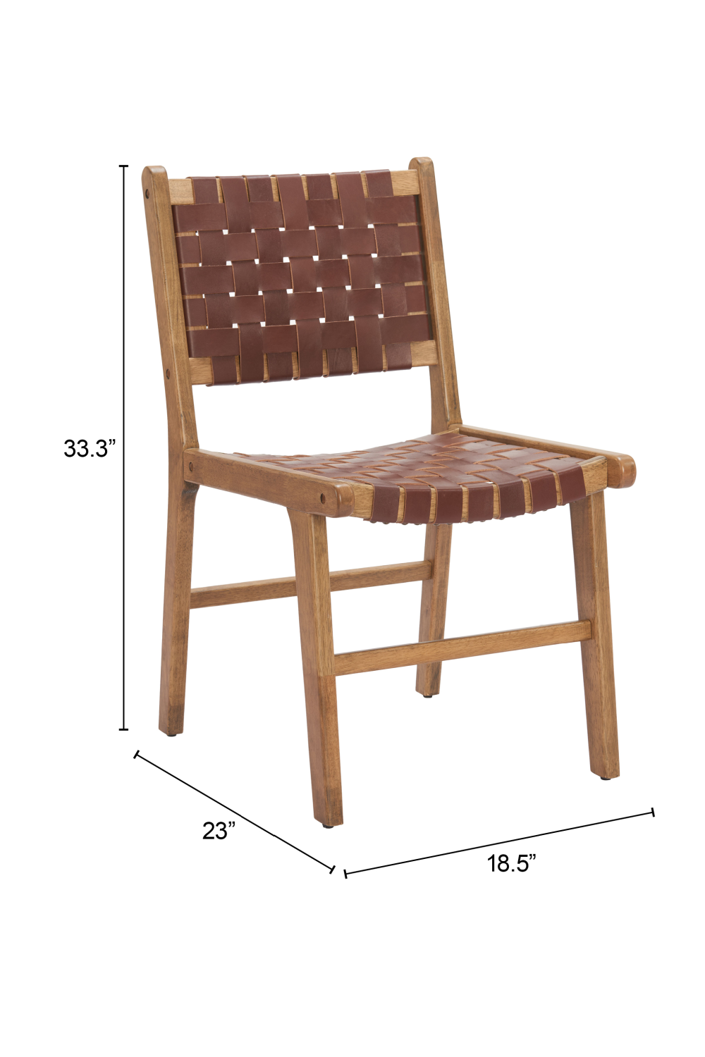   Brown Woven Leather Dining Chair | Oroa.com