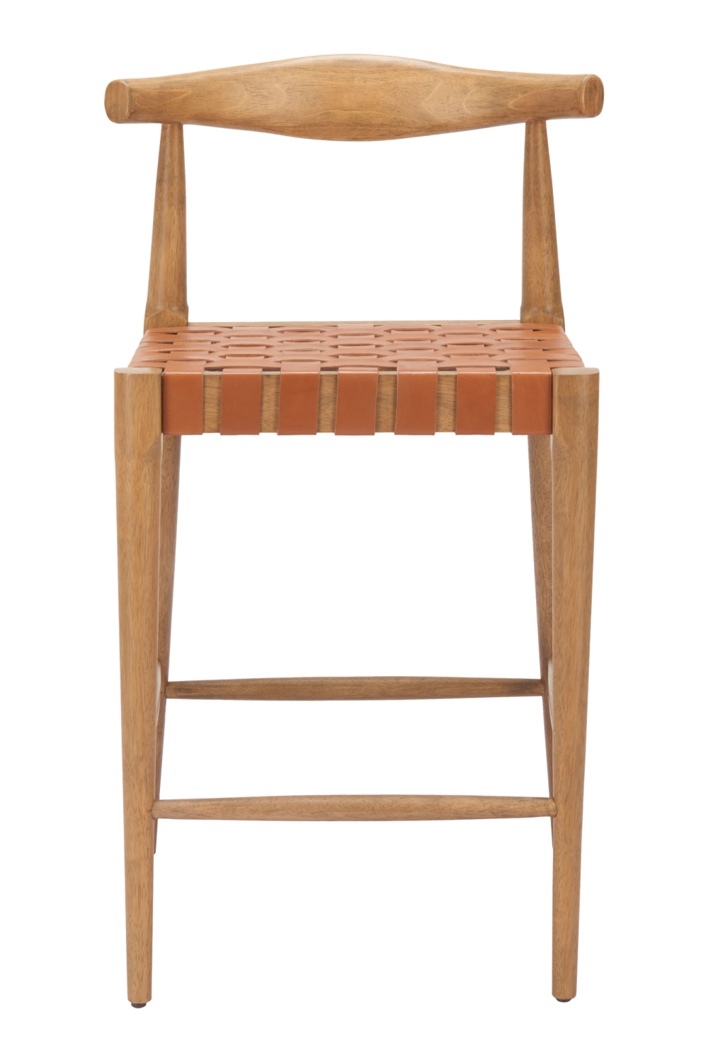   Tan Woven Leather Counter Stool | Oroa.com