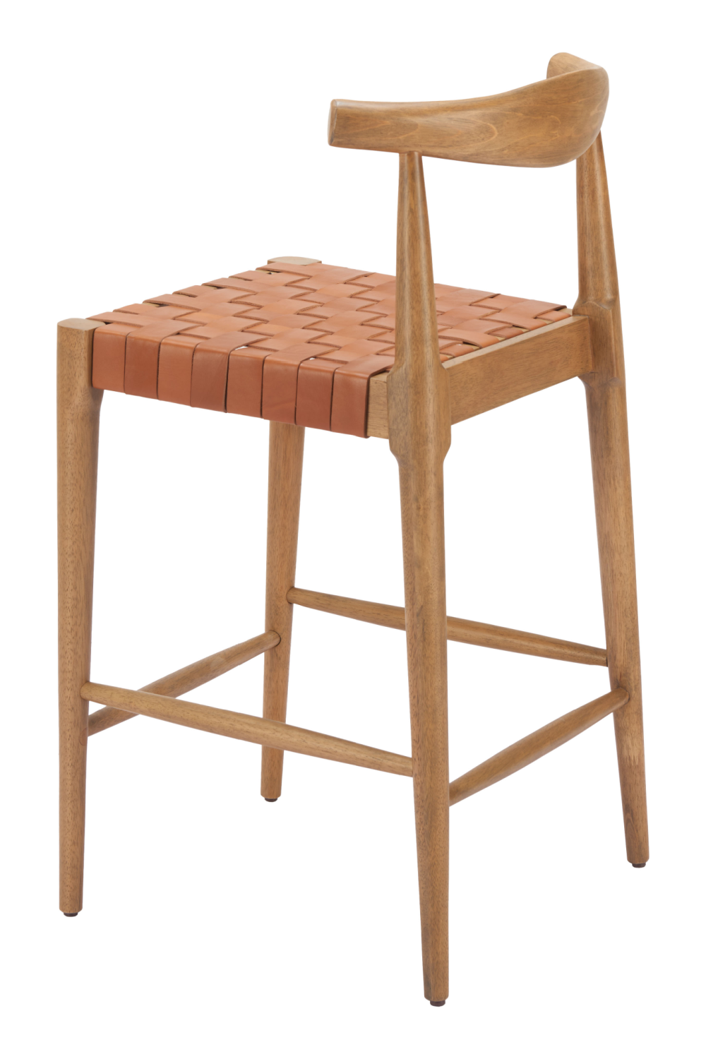   Tan Woven Leather Counter Stool | Oroa.com