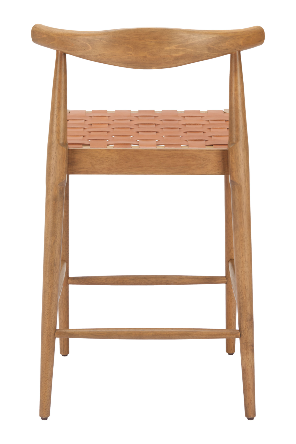   Tan Woven Leather Counter Stool | Oroa.com