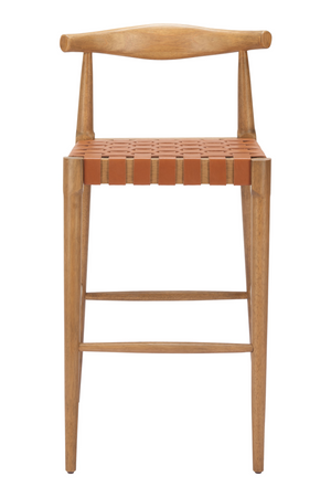   Tan Woven Leather Bar Stool | Oroa.com