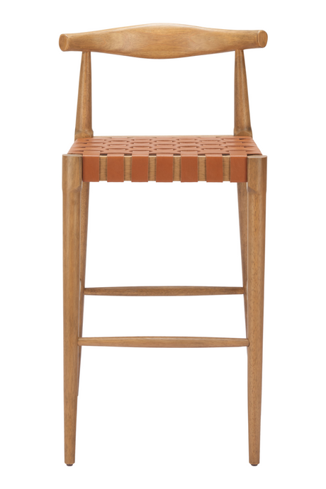   Tan Woven Leather Bar Stool | Oroa.com