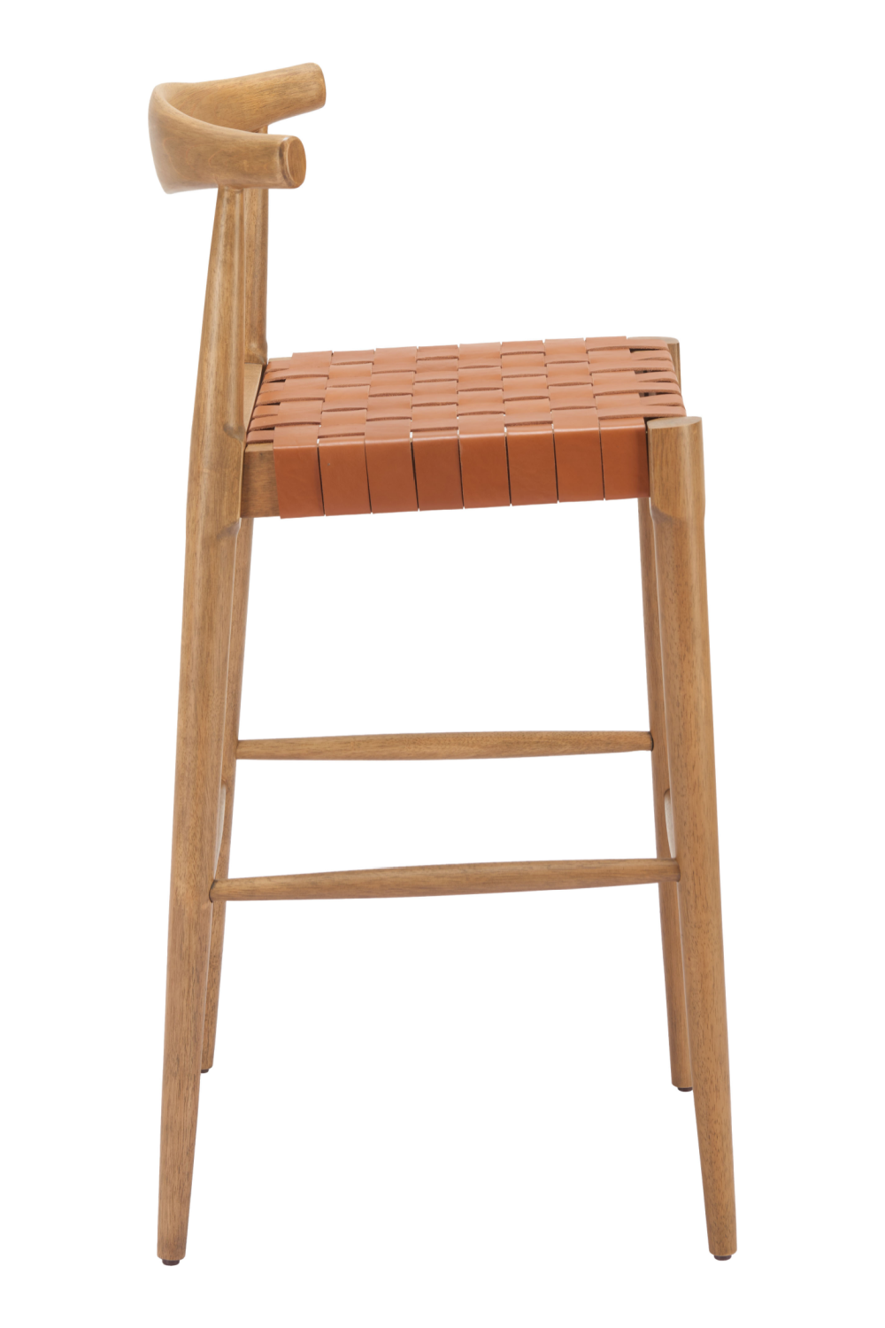   Tan Woven Leather Bar Stool | Oroa.com