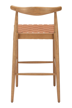   Tan Woven Leather Bar Stool | Oroa.com