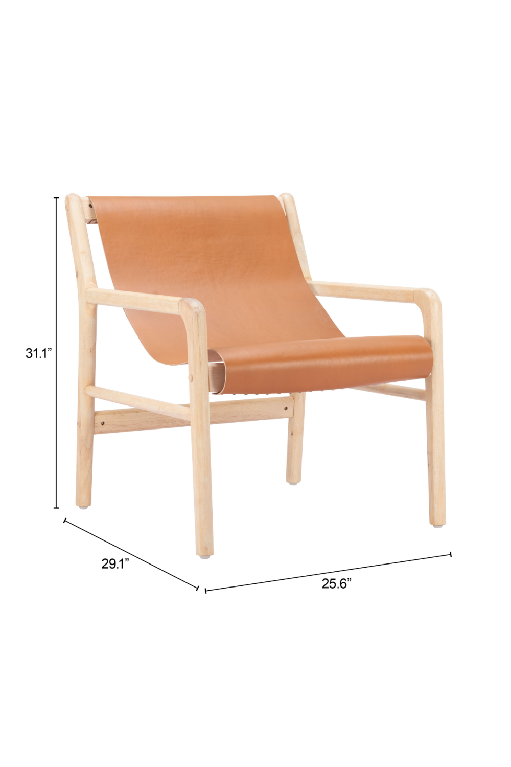   Tan Leather Accent Chair | Oroa.com
