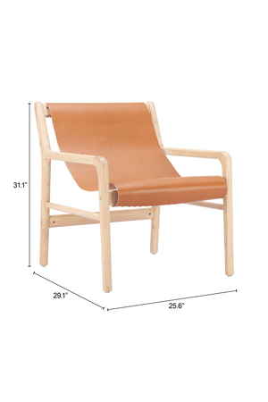   Tan Leather Accent Chair | Oroa.com