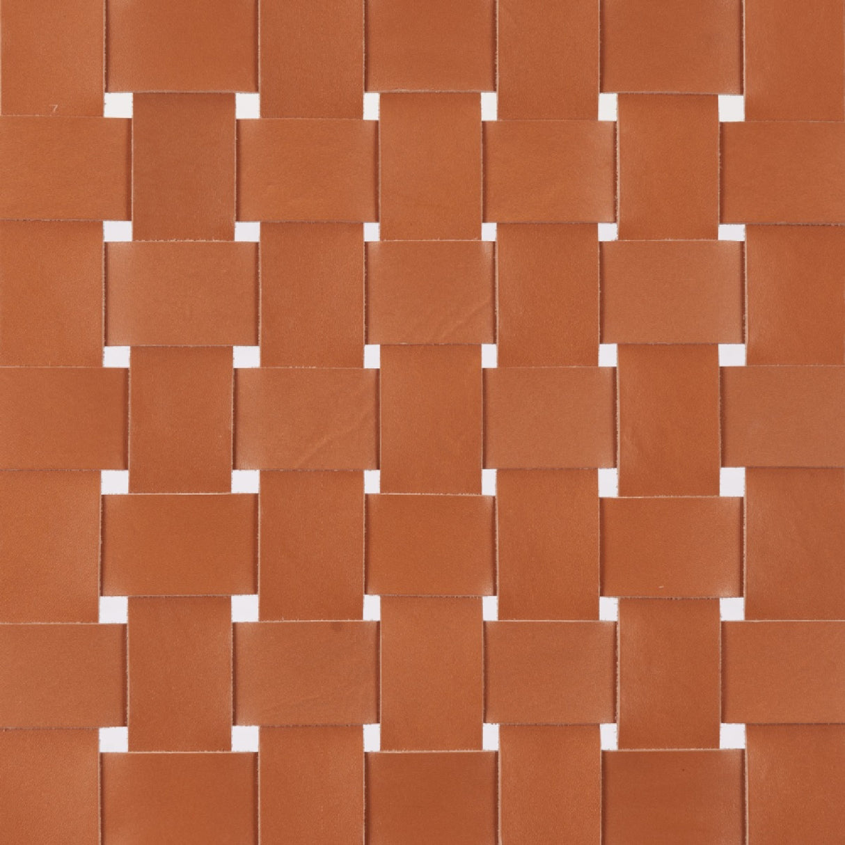   Tan Woven Leather Bench | Oroa.com