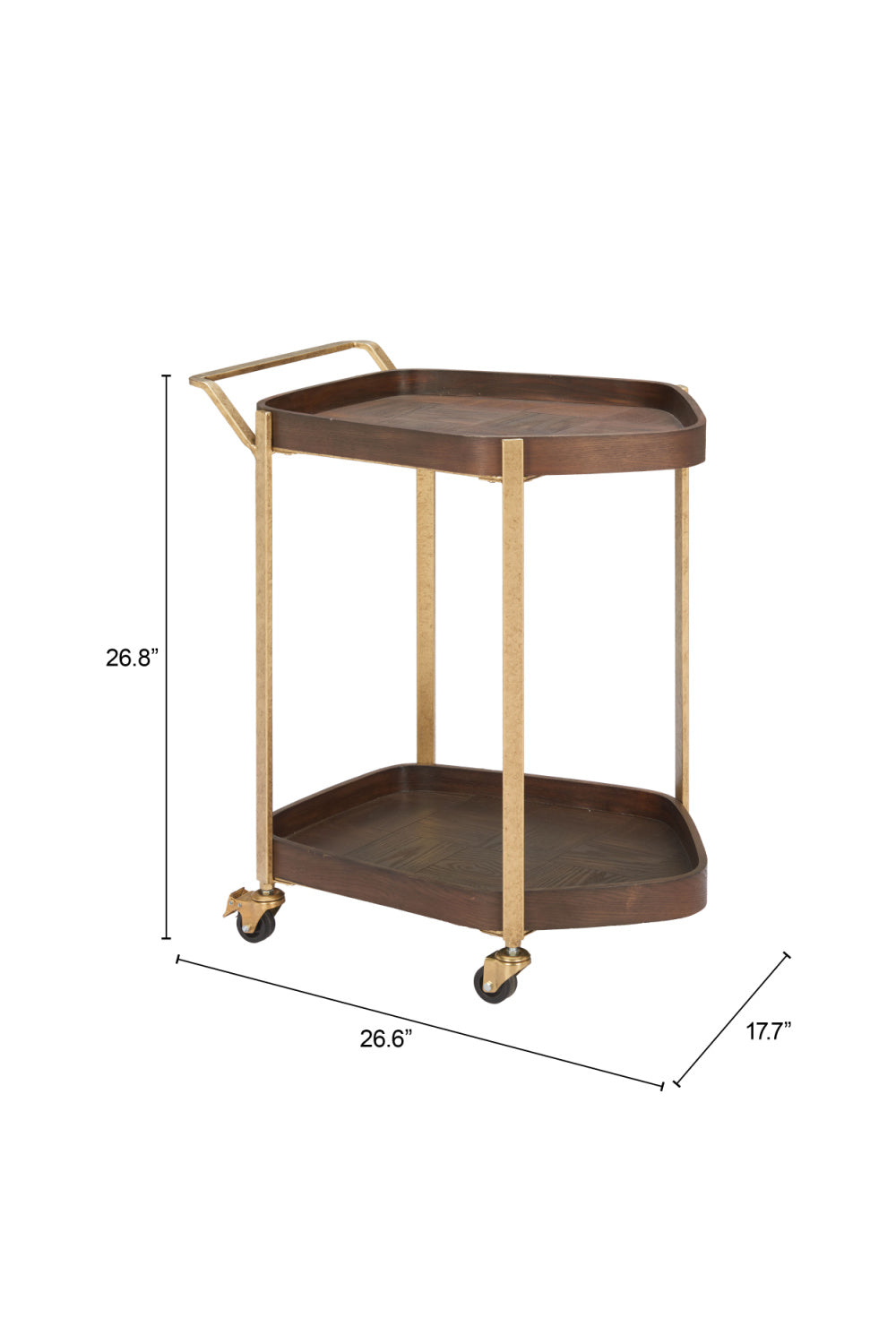   Walnut Veneer Bar Cart | Oroa.com