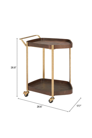   Walnut Veneer Bar Cart | Oroa.com