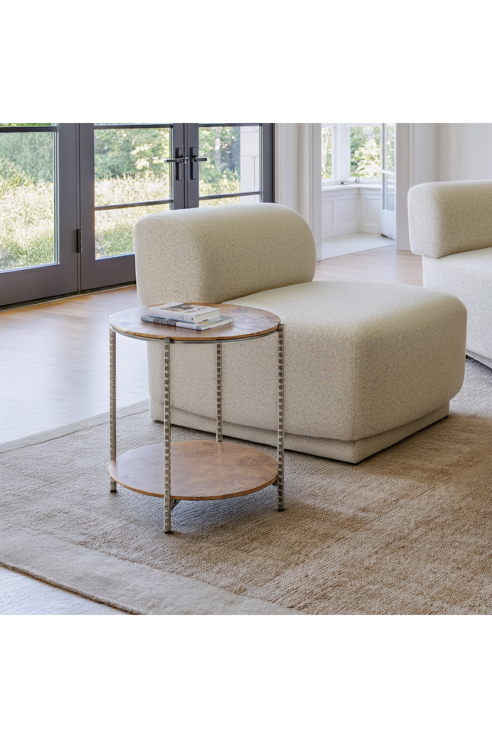   Burl Veneer 2-Layer Side Table | Oroa.com