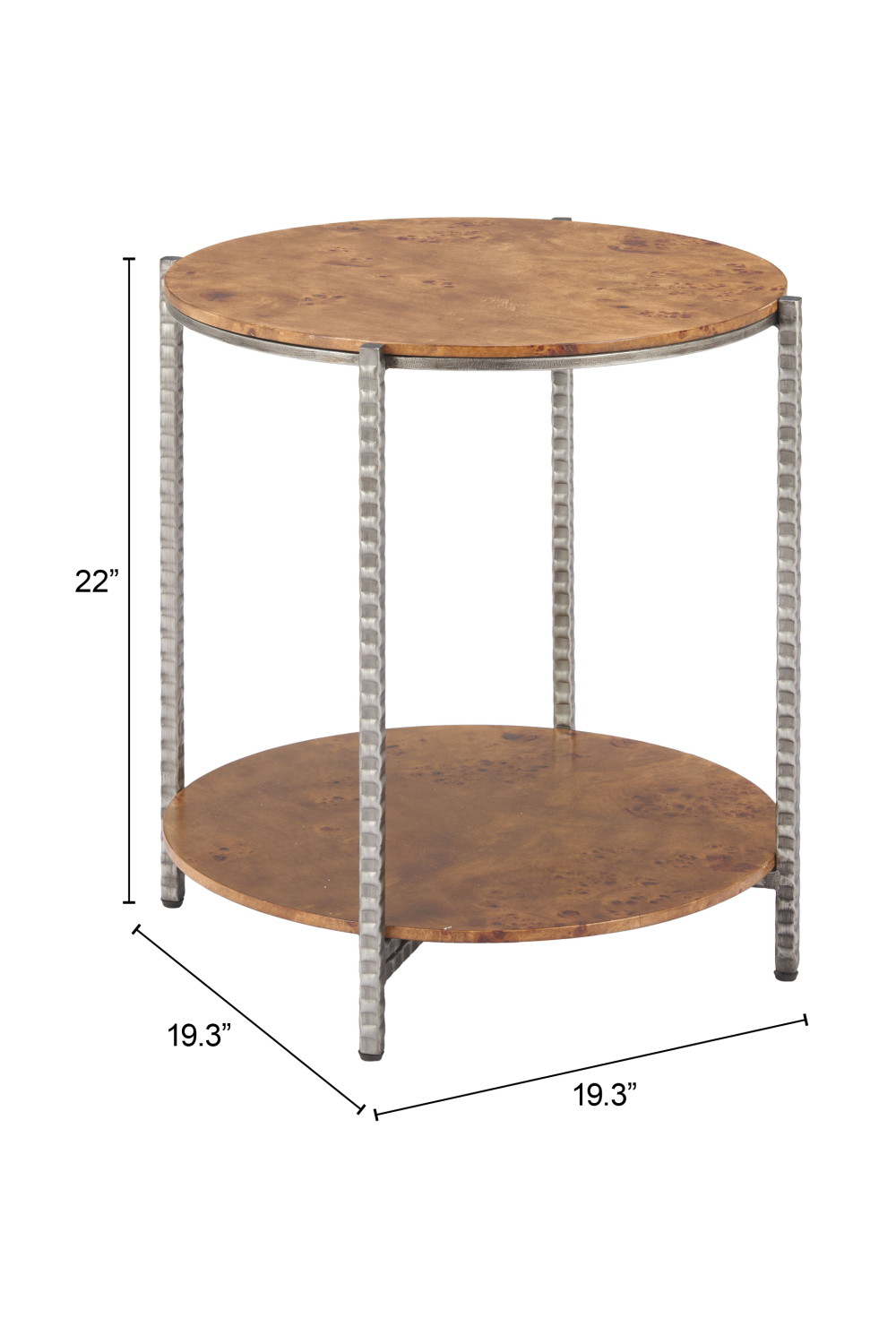   Burl Veneer 2-Layer Side Table | Oroa.com