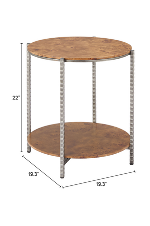   Burl Veneer 2-Layer Side Table | Oroa.com
