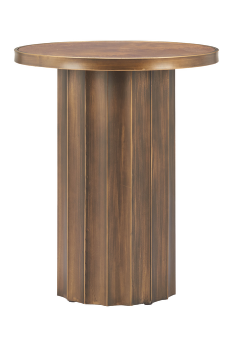   Burl Veneer Round Side Table | Oroa.com