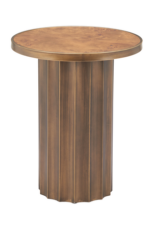   Burl Veneer Round Side Table | Oroa.com